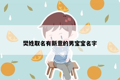 樊姓取名有新意的男宝宝名字